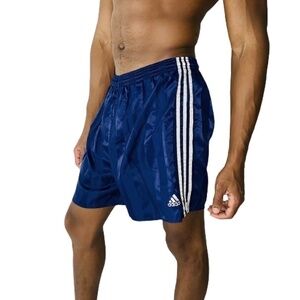 Rare Vintage Adidas Shorts Olympics Soccer Running Swim Shiny Embossed Satin NWT